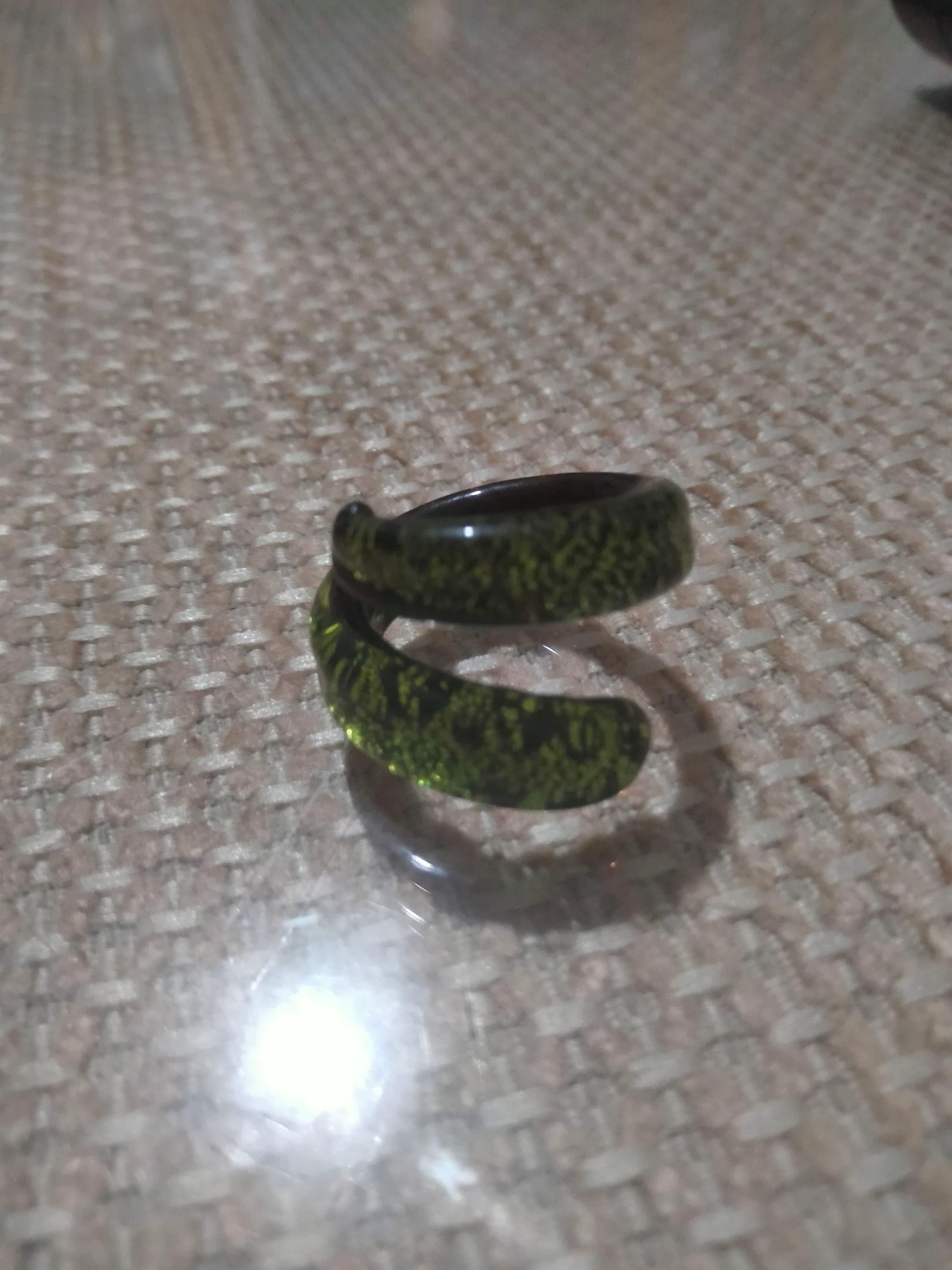 Anneau cristal Murano vert – photo 2